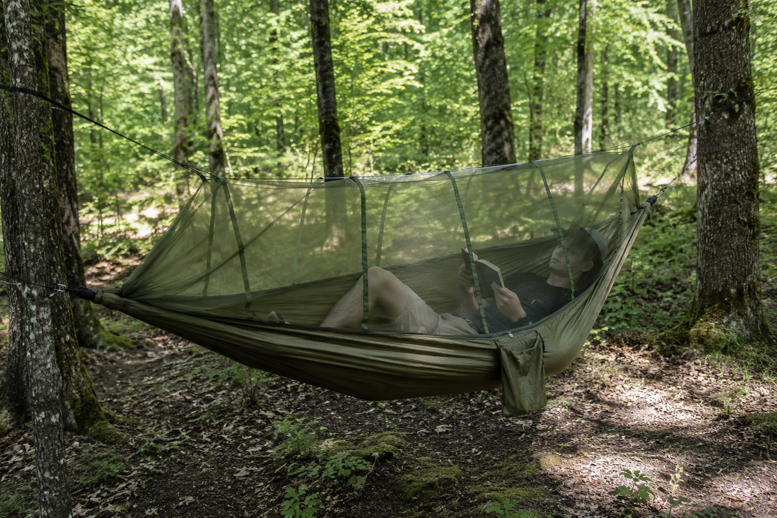 Hamac de Camping avec Moustiquaire, 2 Personnes, Kit Complet