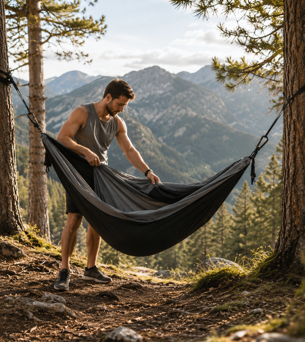 Hamac de Camping Double Anti-Renversement, Kit Complet